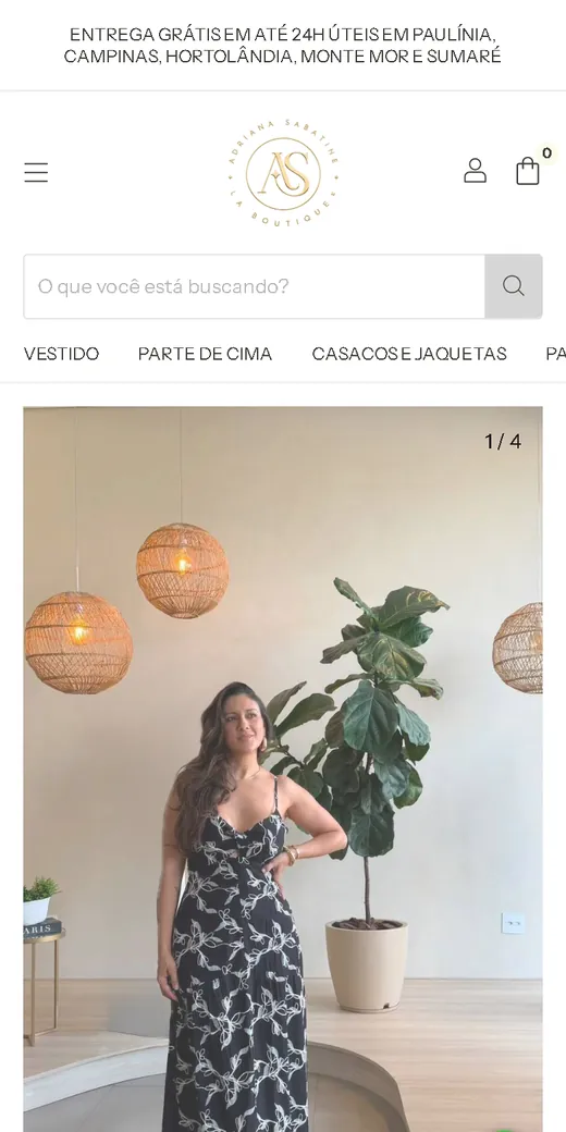 Produto Vestido Longo Bordado da Adriana Sabatine no celular