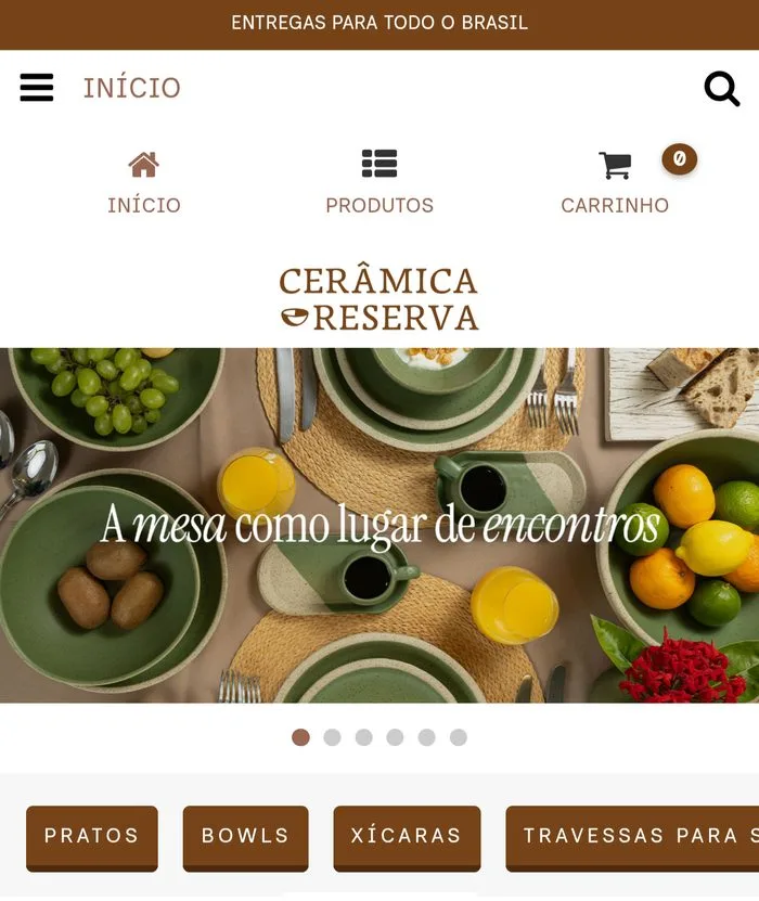 Loja virtual de cerâmica artesanal