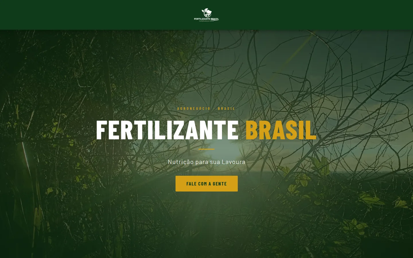Página inicial do site institucional da Fertilizante Brasil