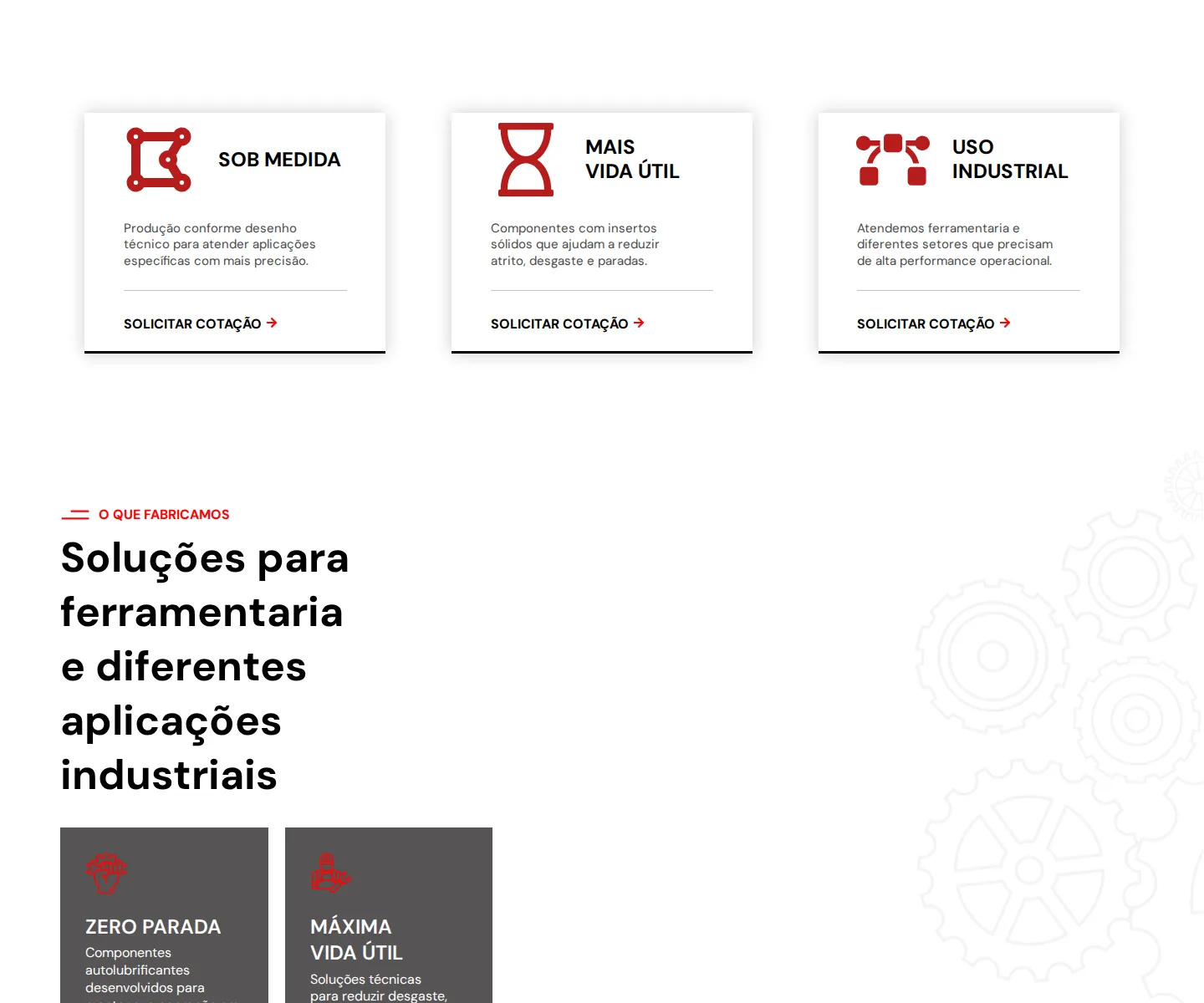 Seção Por que escolher a GrafiMold, com os diferenciais sob medida, mais vida útil e uso industrial